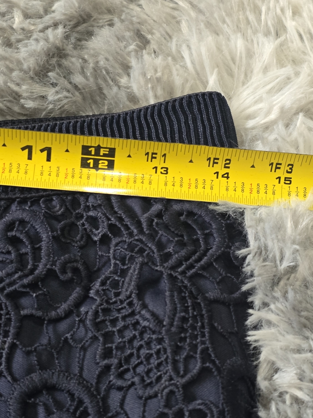 Navy Crochet Lace Midi Skirt With Elastic Waistband From ONLY - Picture 8 of 8